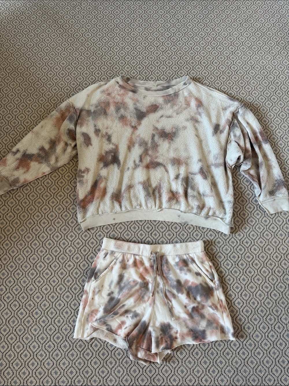 Free People Tie-Dye Two-Piece Set - Gray & White